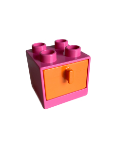 Lego Duplo skříňka s šuplíkem růžovooranžová